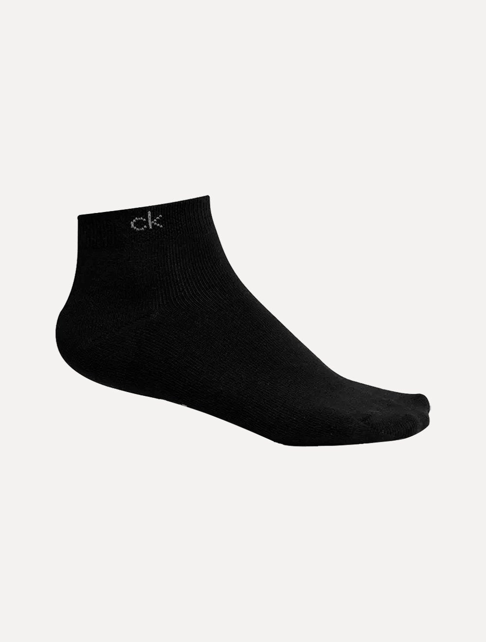 Meia Calvin Klein Cano Curto CK Preta Kit 3 Pares