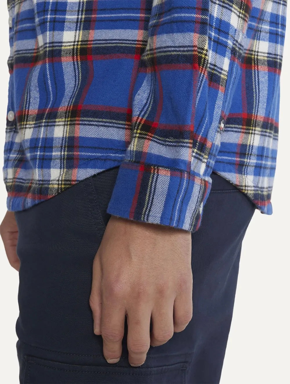 Camisa Tommy Jeans Masculina Regular Xadrez Flannel Check Azul