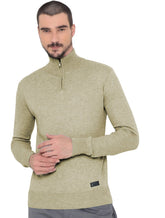 Blusa VR Tricot Masculina Half-Zip Stone Cáqui