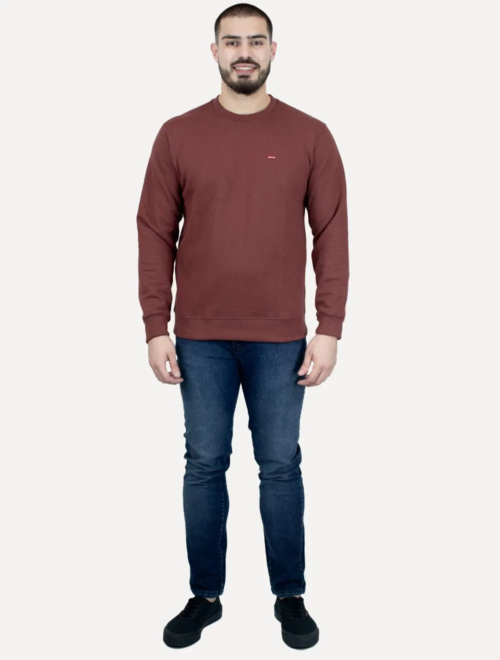 Moletom Levis Masculino Crewneck Original Batwing Bordô