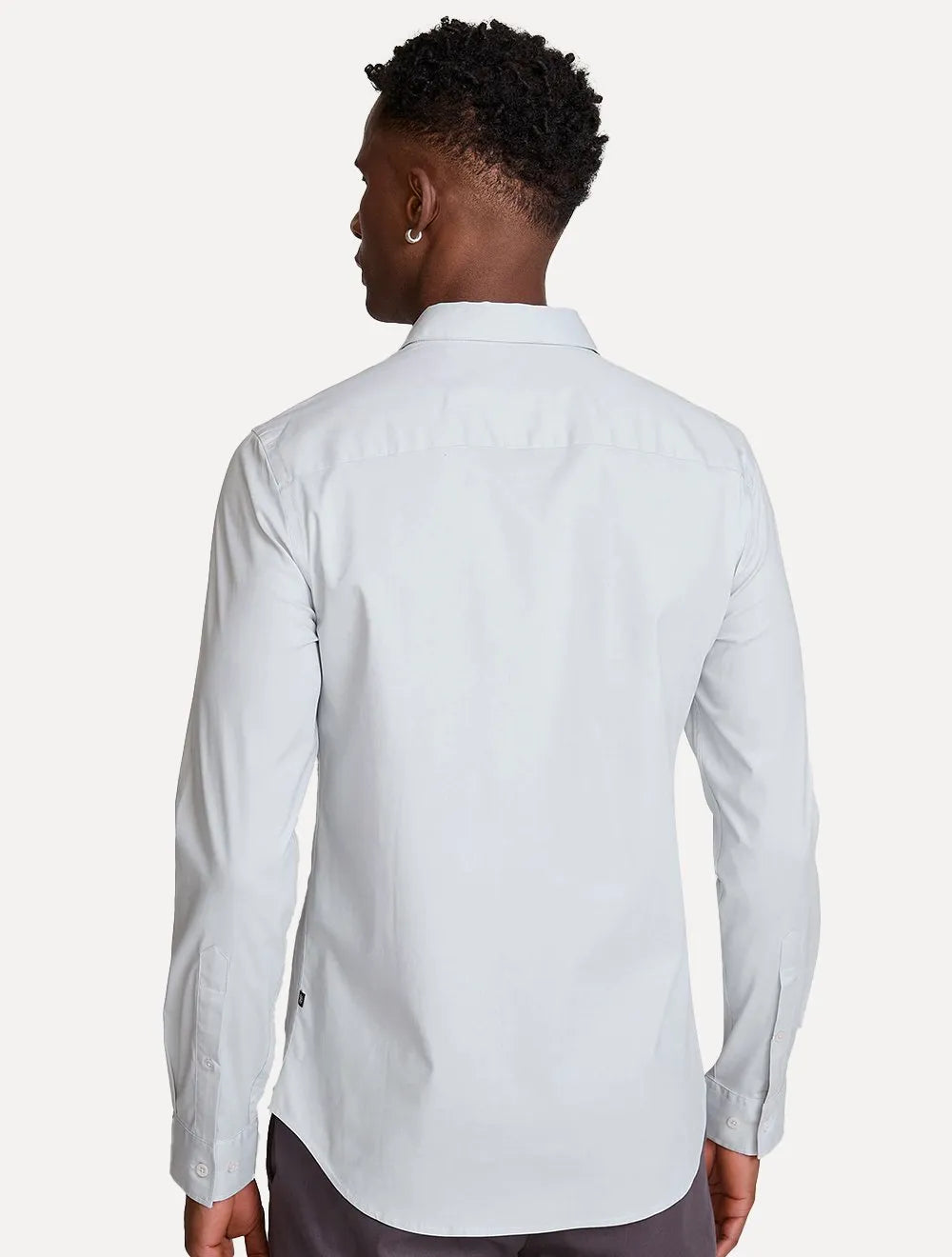 Camisa John John Masculina Slim Logo Ligth Grey Cinza Claro