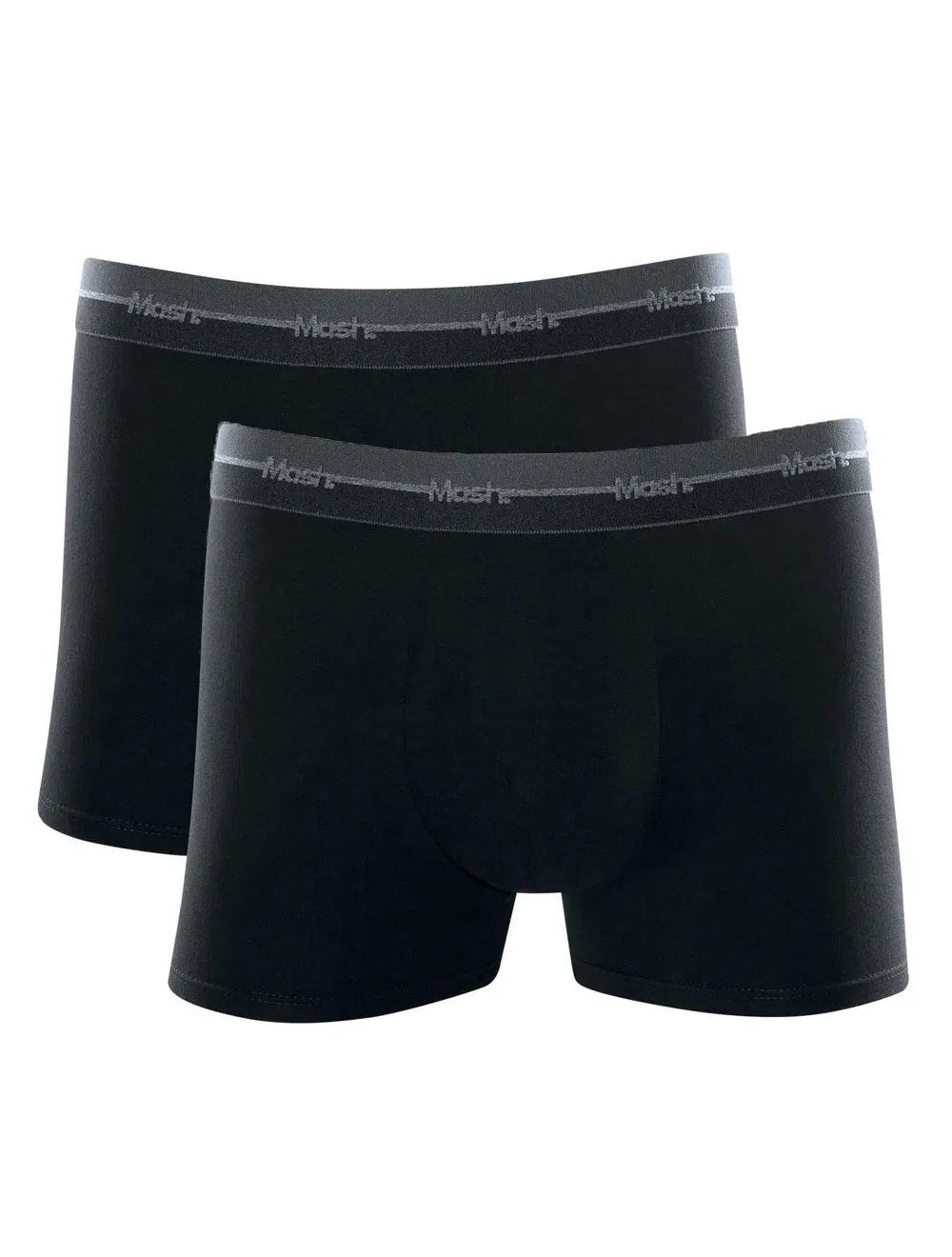 Cueca Mash Boxer Cotton Sash One Line Grey Preta Pack 2UN