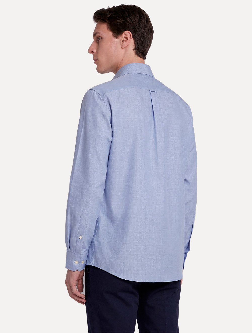 Camisa Dudalina Masculina Essentials Comfort Superfine Cotton Azul Médio