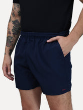 Short Calvin Klein Swimwear Elástico Liso Logo Lateral Azul Marinho