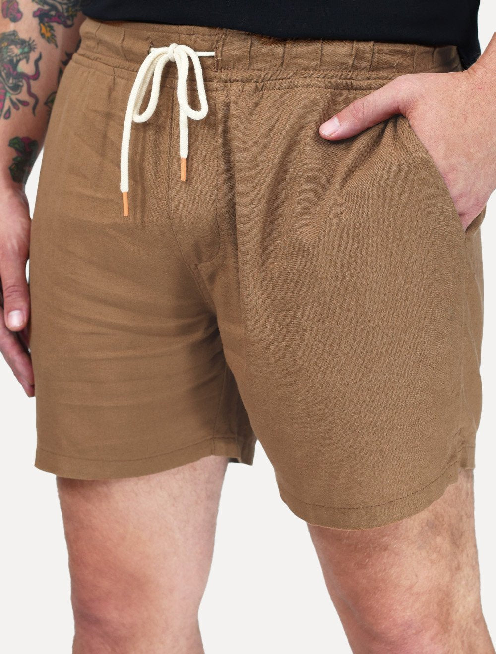 Bermuda King & Joe Masculina Tradicional Linho Marrom