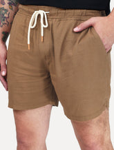 Bermuda King & Joe Masculina Tradicional Linho Marrom