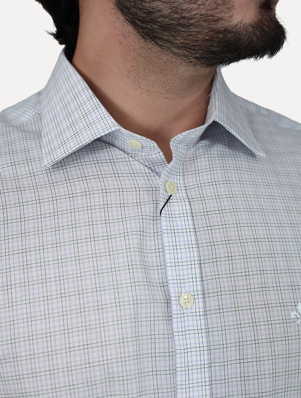 Camisa Dudalina Masculina Comfort Superfine Cotton Xadrez Roxo Claro