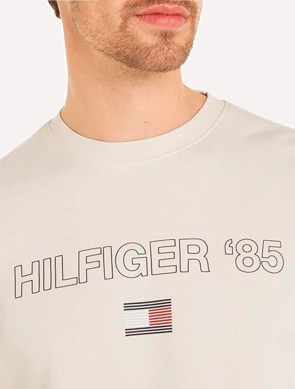 Moletom Tommy Hilfiger Masculino Crewneck '85 Silk Areia