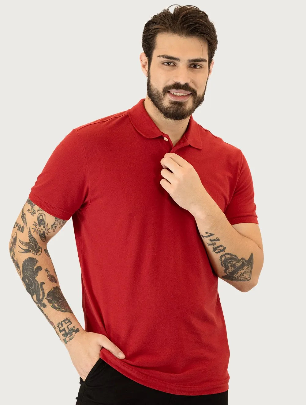 Polo Aramis Masculina Piquet Basic Mono Vermelha