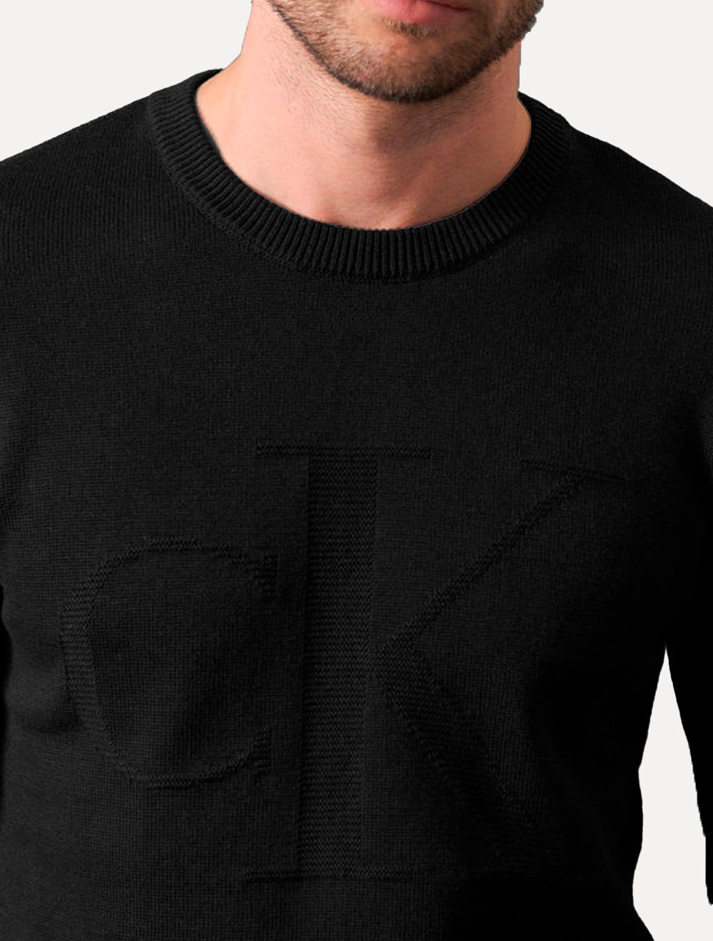 Suéter Calvin Klein Jeans Masculino Tricot Maxi CK Preto
