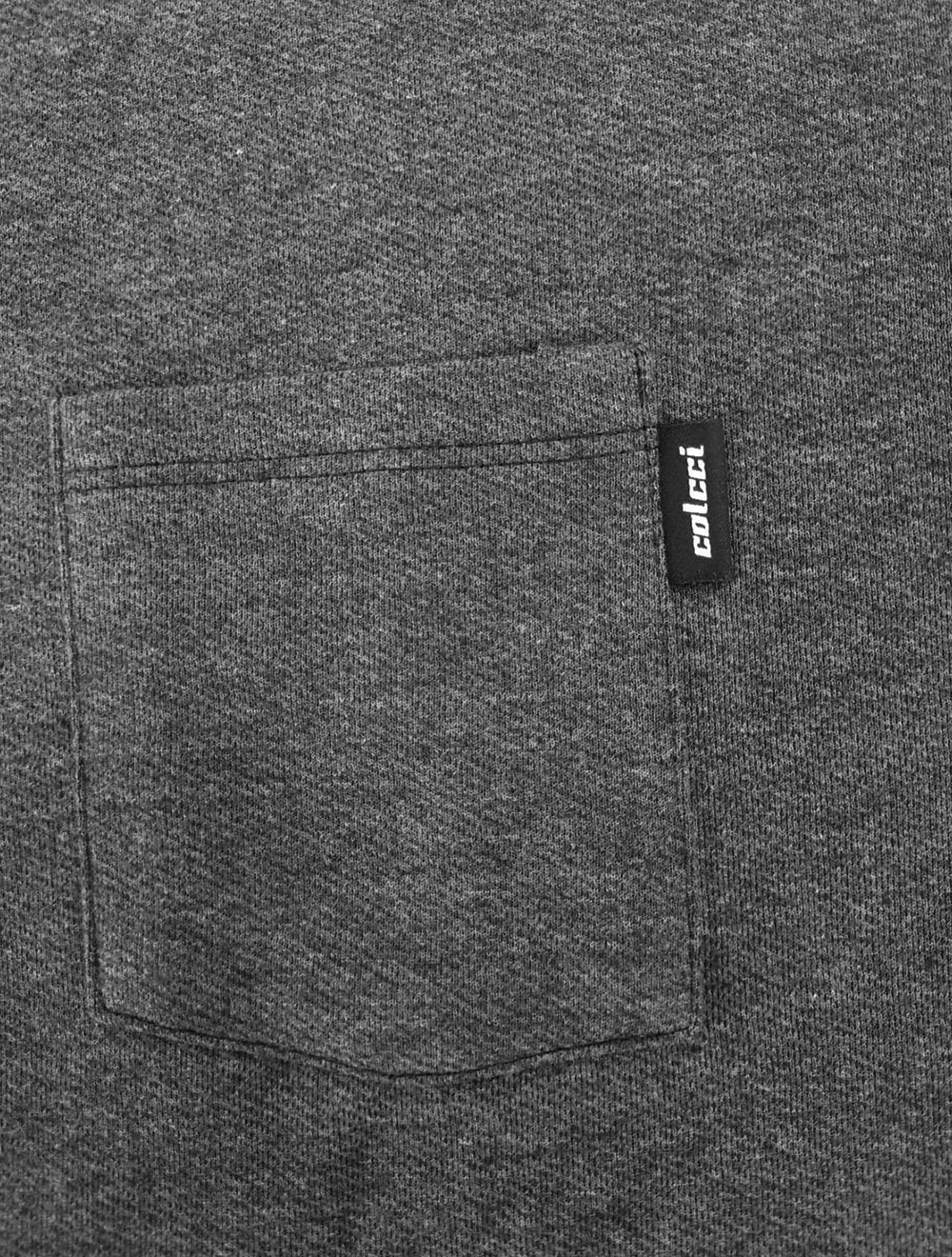 Moletom Colcci Masculino Crewneck Pocket Tag Chumbo Mescla