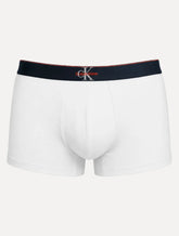 Cueca Calvin Klein Low Rise Trunk Cotton New Re Issue Red Logo Branca