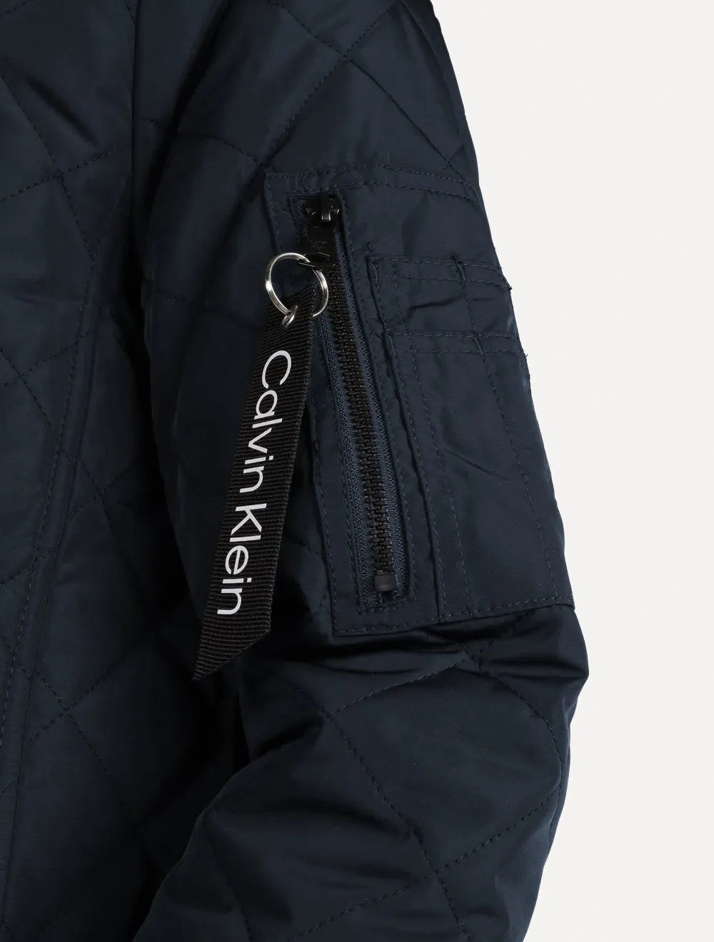 Jaqueta Calvin Klein Jeans Bomber CK Zip Azul Marinho