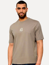 Camiseta Armani Exchange Masculina Regular Fit Small Logo Icon Cáqui Médio