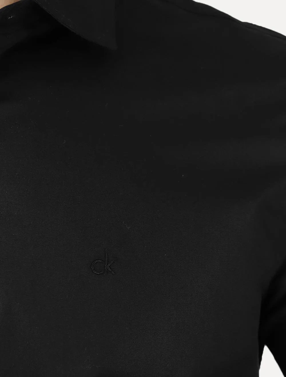 Camisa Calvin Klein Masculina Manga Curta Basica Cotton Preta