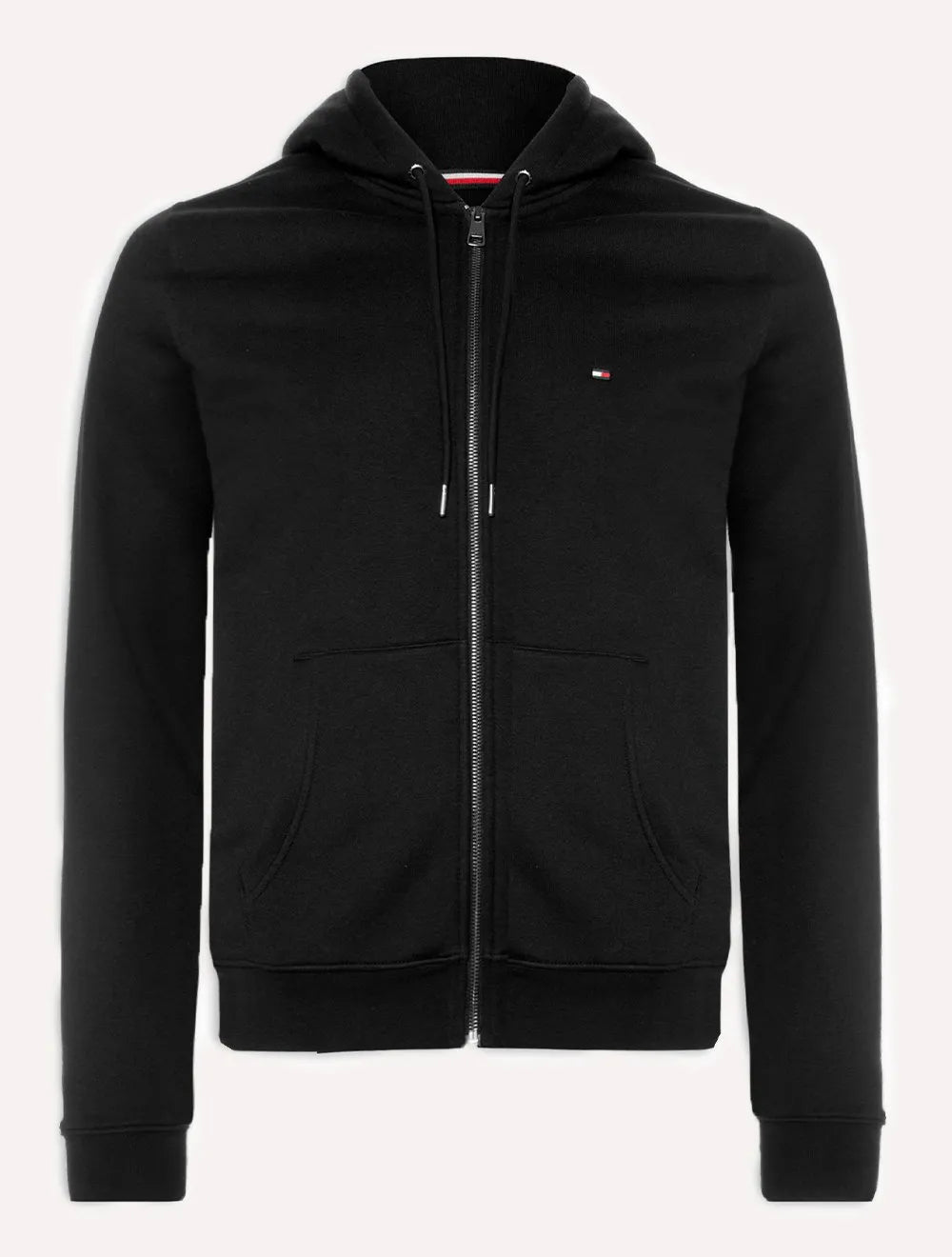 Moletom Tommy Hilfiger Masculino Flag Logo Zip-Through Hoody Preto