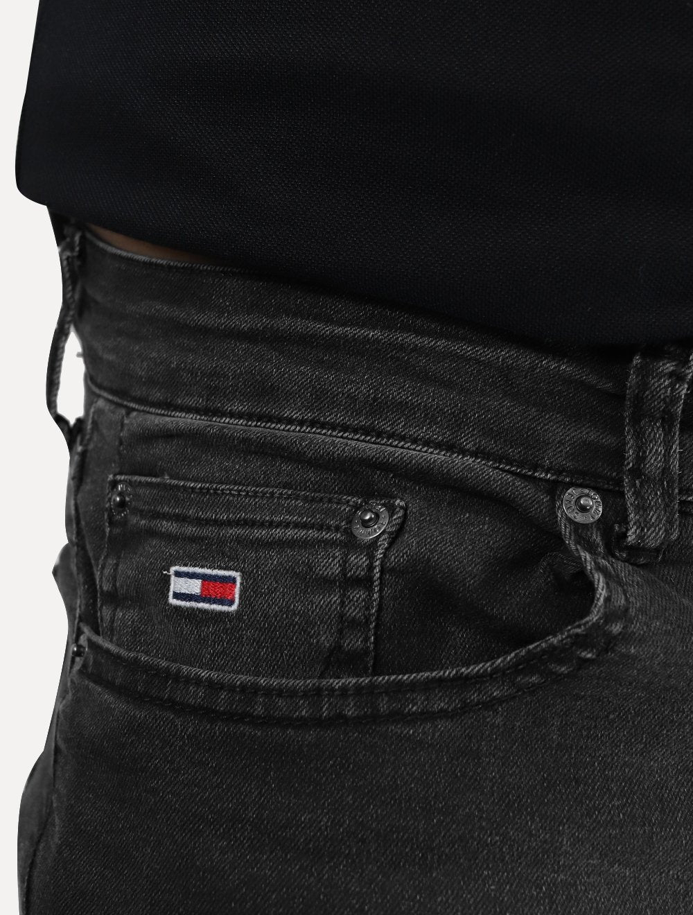 Calça Tommy Jeans Masculina Slim Scanton Stoned Preta