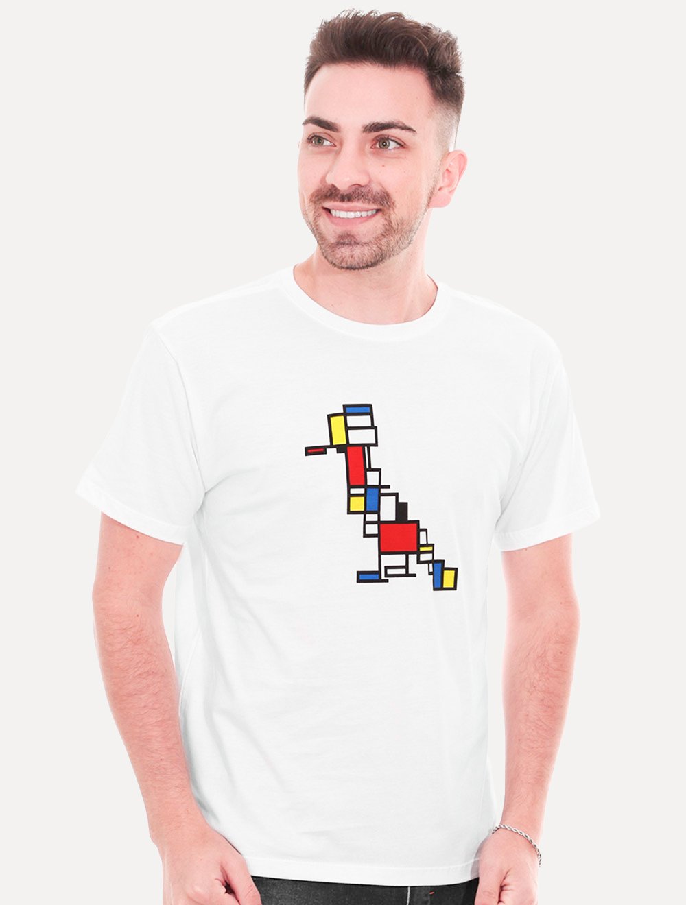 Camiseta Reserva Masculina Modernist Woodpecker Branca