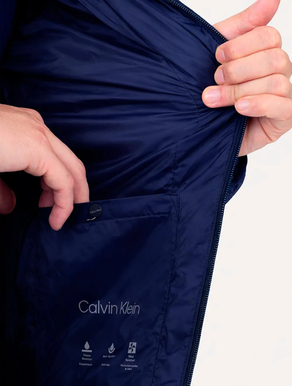 Jaqueta Calvin Klein Masculina Puffer Waterproof Azul Marinho