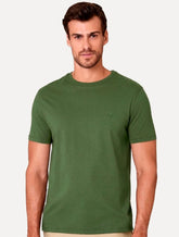 Camiseta Dudalina Masculina Essentials Modal Logo Verde Musgo