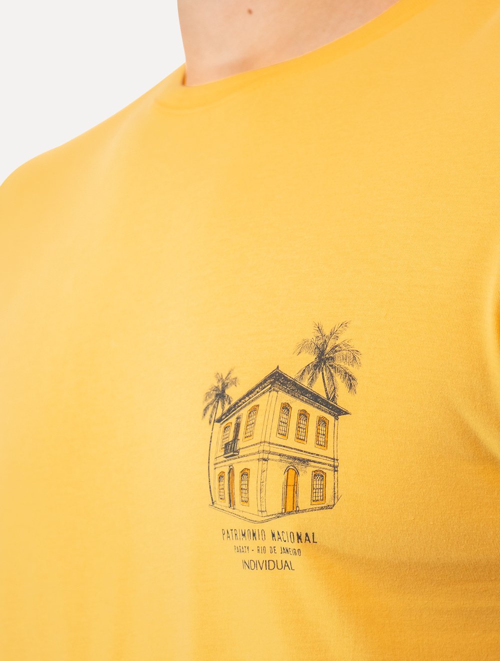 Camiseta Individual Masculina Slim Patrimonio Nacional Amarela