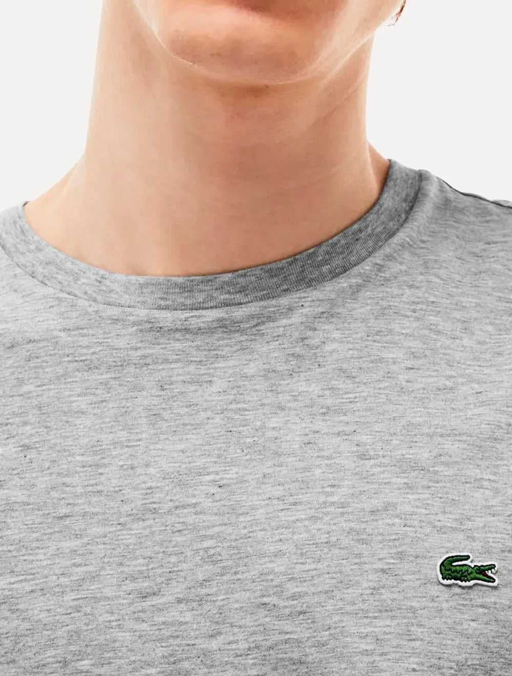 Camiseta Lacoste Masculina Jérsei Algodão Pima Cinza Mescla
