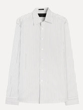 Camisa Ellus Masculina Slim Tricoline Arkansas Stripes Branca