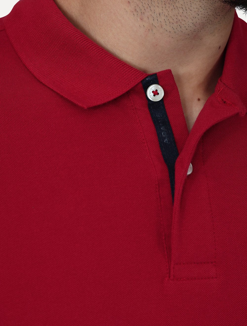 Polo Aramis Masculina Piquet Inner Detail Dark Logo Vermelho