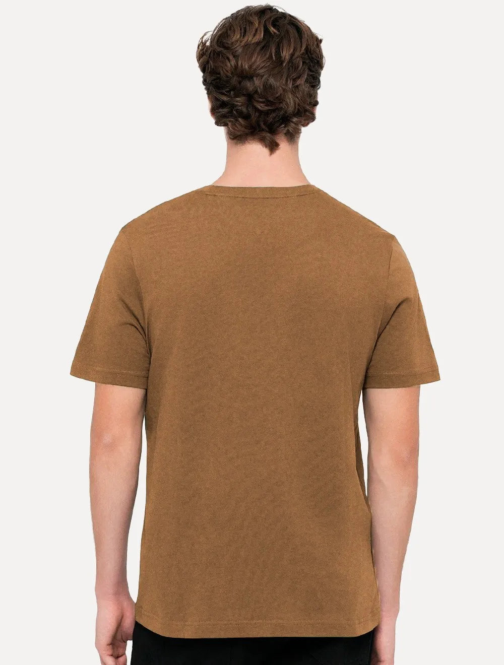 Camiseta Tommy Hilfiger Masculina Stack Center Brand Love Print Marrom Médio