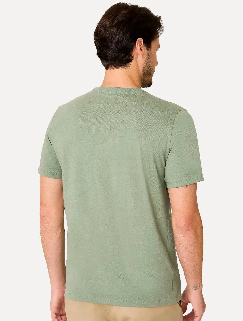 Camiseta Dudalina Masculina Essentials Modal Logo Verde Oliva