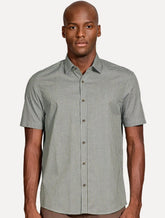 Camisa Aramis Masculina Manga Curta Regular Mini Xadrez Verde/Cinza