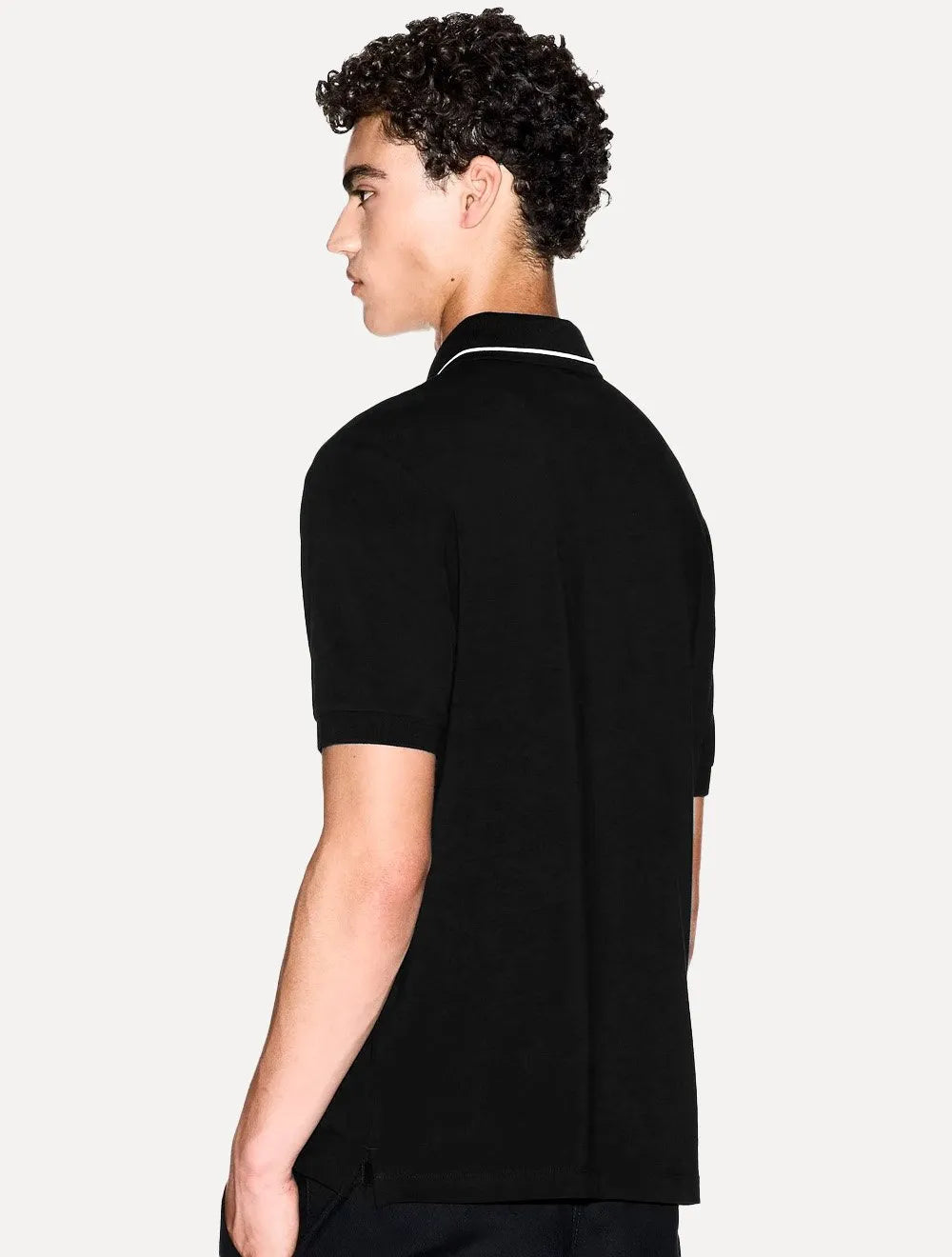 Polo Armani Exchange Masculina Regular Fit Jersey Preta