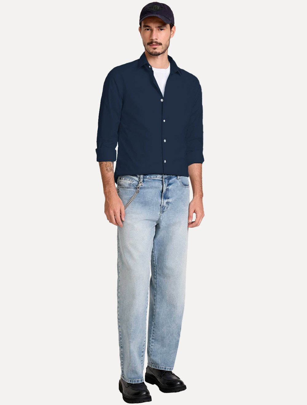 Camisa John John Masculina Slim Dark Azul Marinho