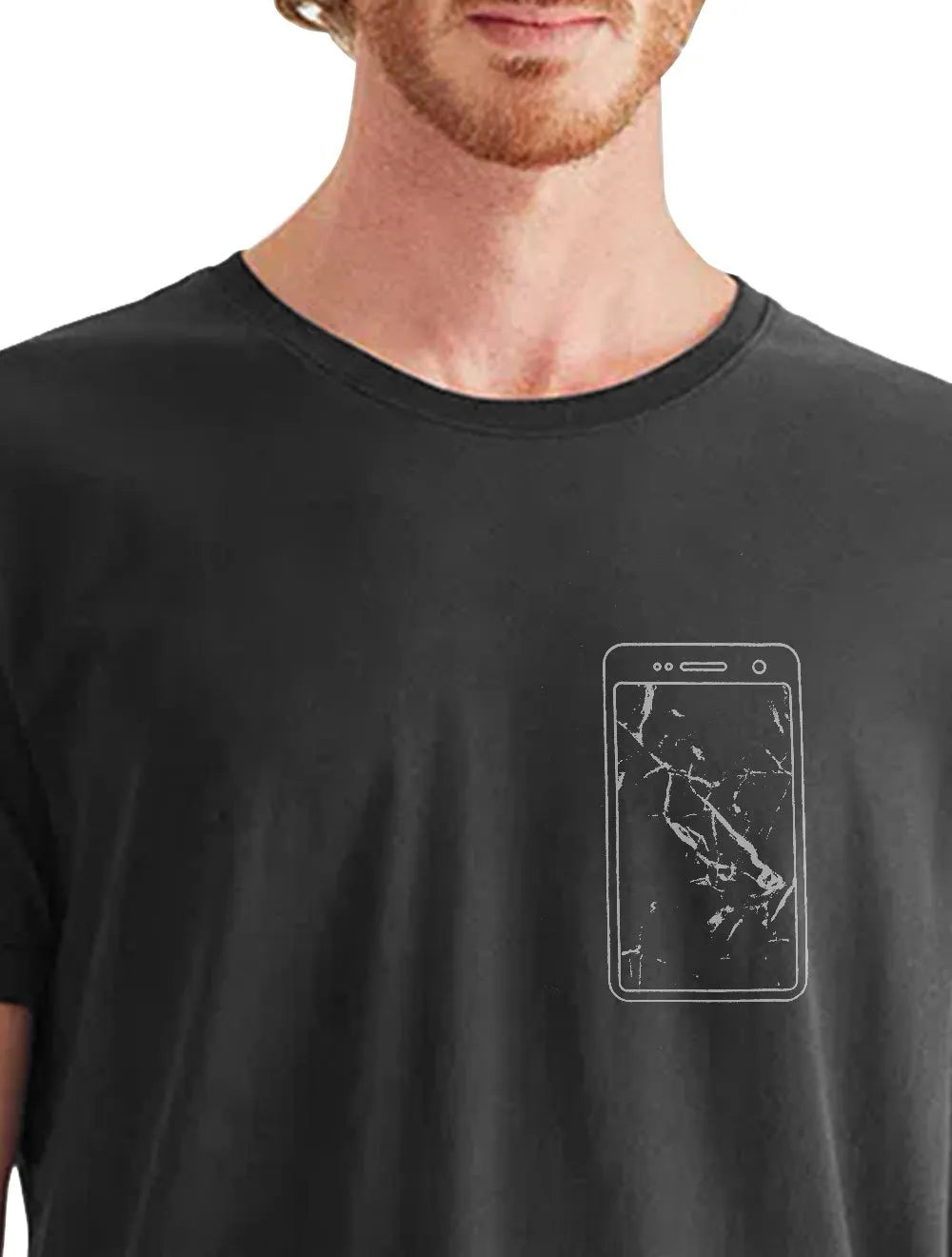 Camiseta Reserva Masculina Cracked Screen Phone Preta