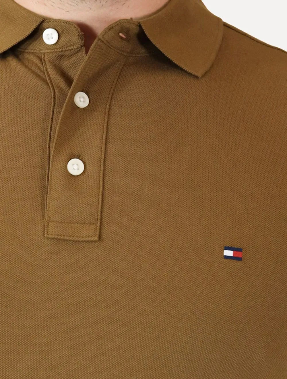 Polo Tommy Hilfiger Masculina Slim Piquet 1985 Marrom