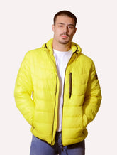 Jaqueta Victory Eagle Masculina Nylon Hoodie Puffer Amarela