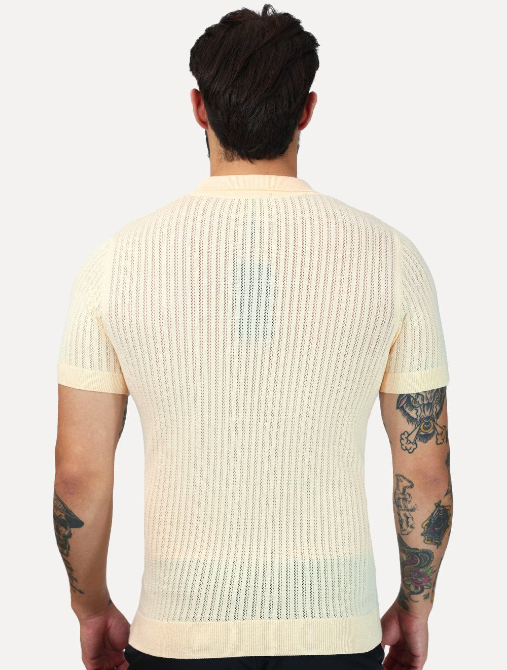 Tricô Dixen Manga Curta Gola Polo Off-White