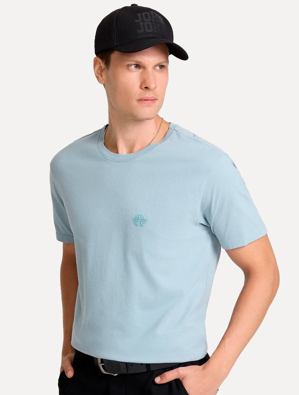 Camiseta John John Masculina Regular Fit Light Transfer Azul Claro