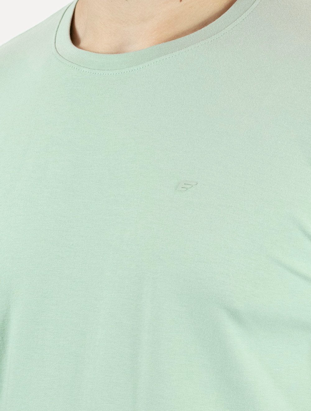Camiseta Ellus Masculina Cotton Slim Easa Mono Verde Claro