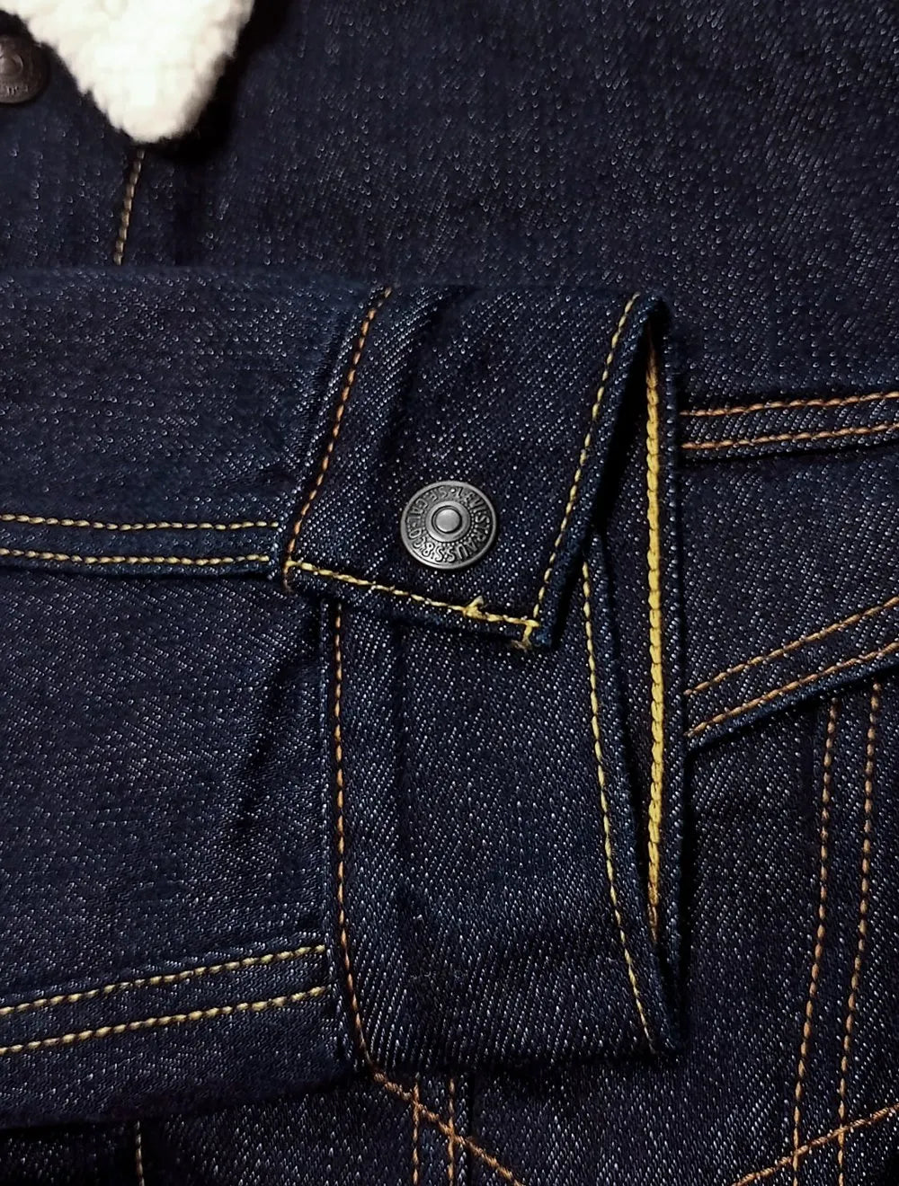 Jaqueta Levis Jeans Masculina Trucker Type 3 Sherpa Azul Escuro