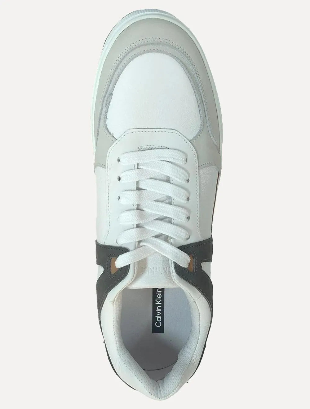Tênis Calvin Klein Jeans Masculino Baixo Palito Layers Bicolor Branco