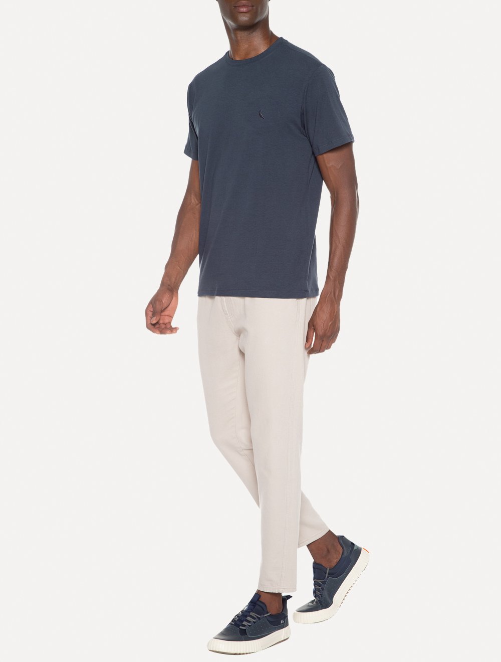 Camiseta Reserva Masculina Super Slim C-Neck Azul Marinho