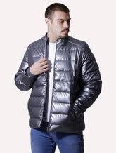 Jaqueta Victory Eagle Masculina Metalizada Puffer Cinza