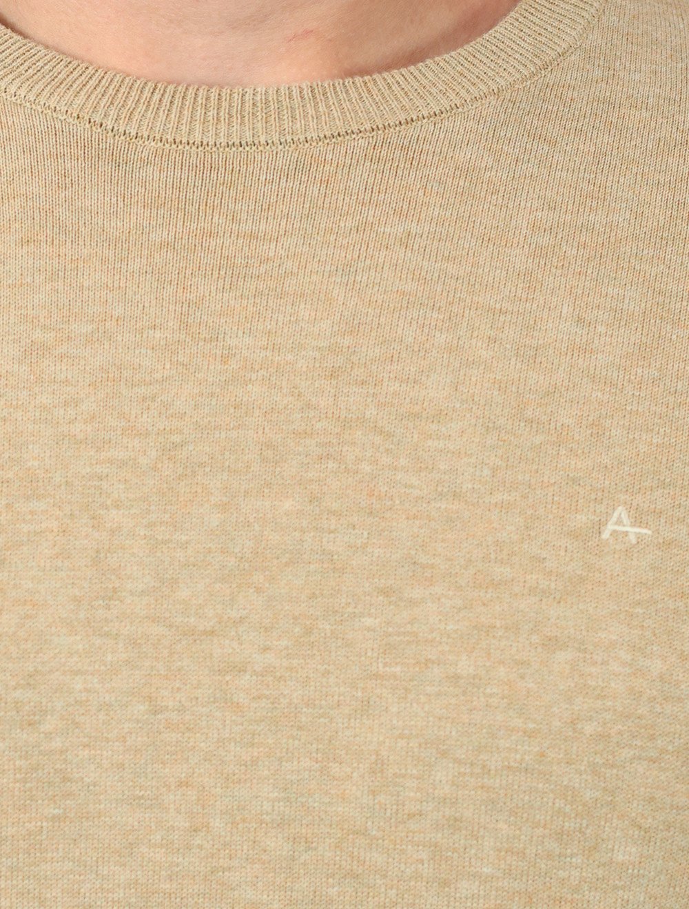 Blusa Aramis Masculina Tricot Gola Careca Cáqui