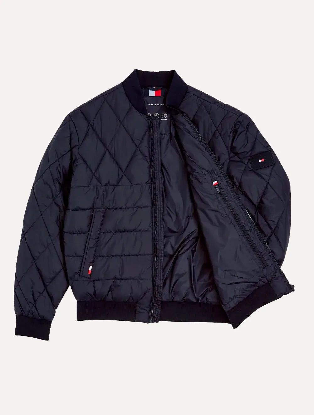 Jaqueta Tommy Hilfiger Packable Recycled Bomber Azul Marinho