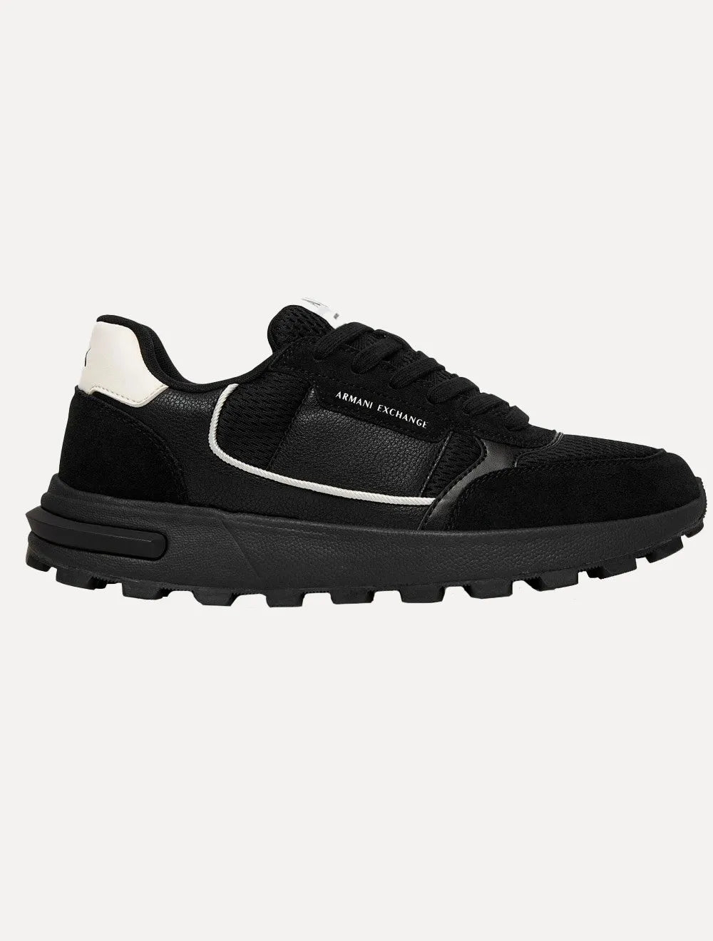 Tênis Armani Exchange Masculino Sneaker Running Black/Off-White
