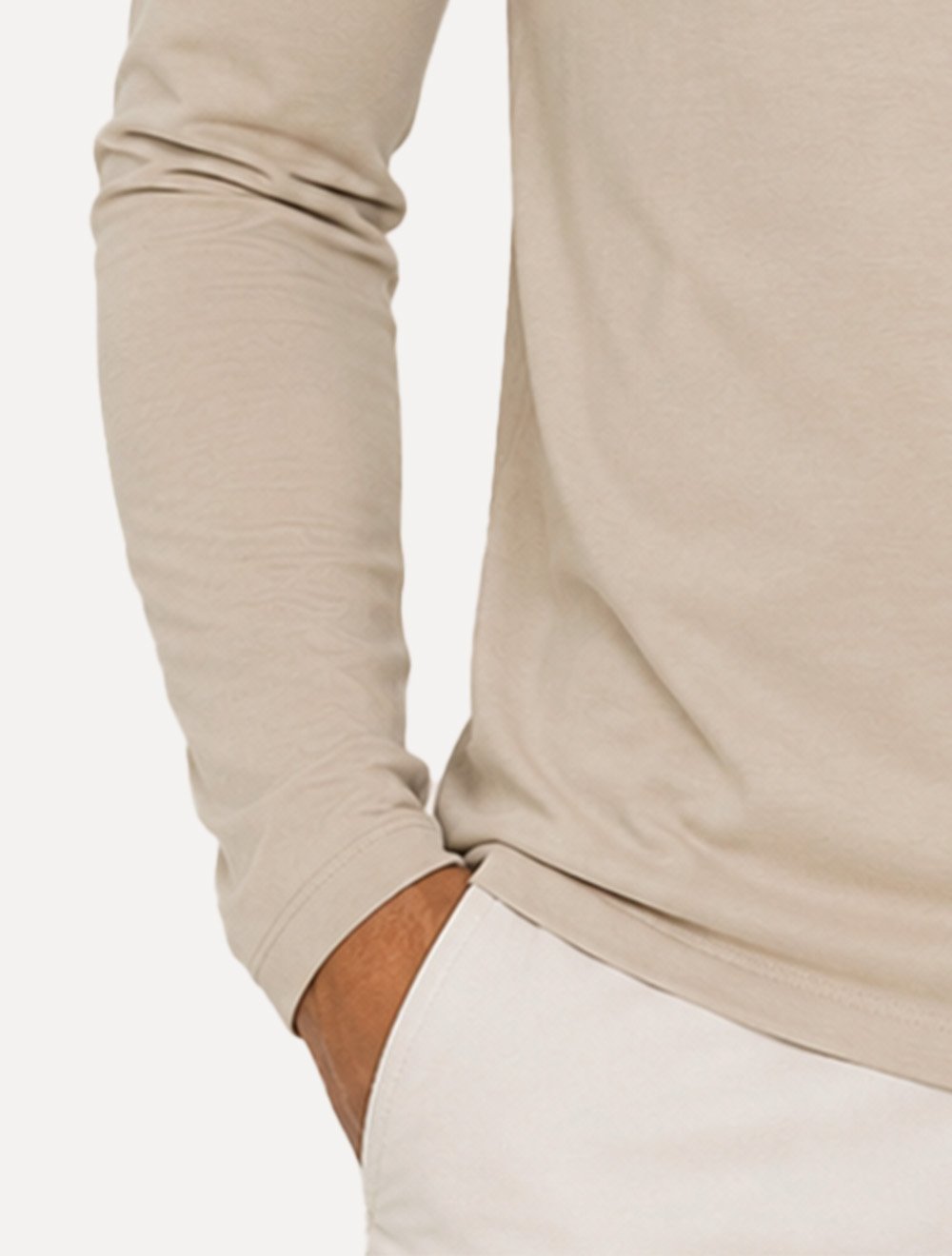 Camiseta Dudalina Manga Longa Cotton Flex Cáqui