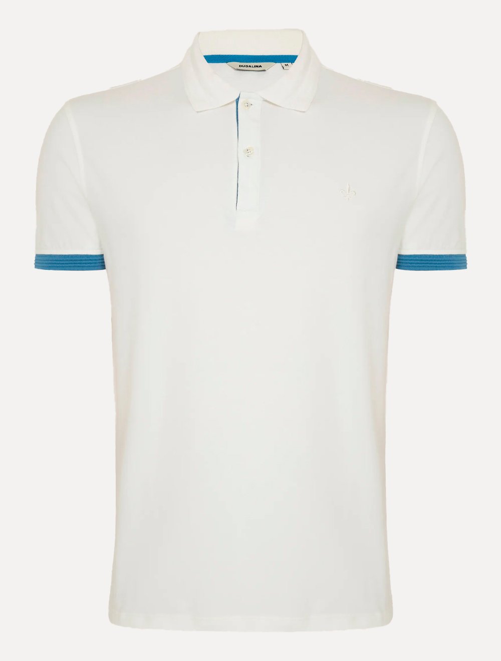 Polo Dudalina Masculina Flex Gola Jacquard Off White