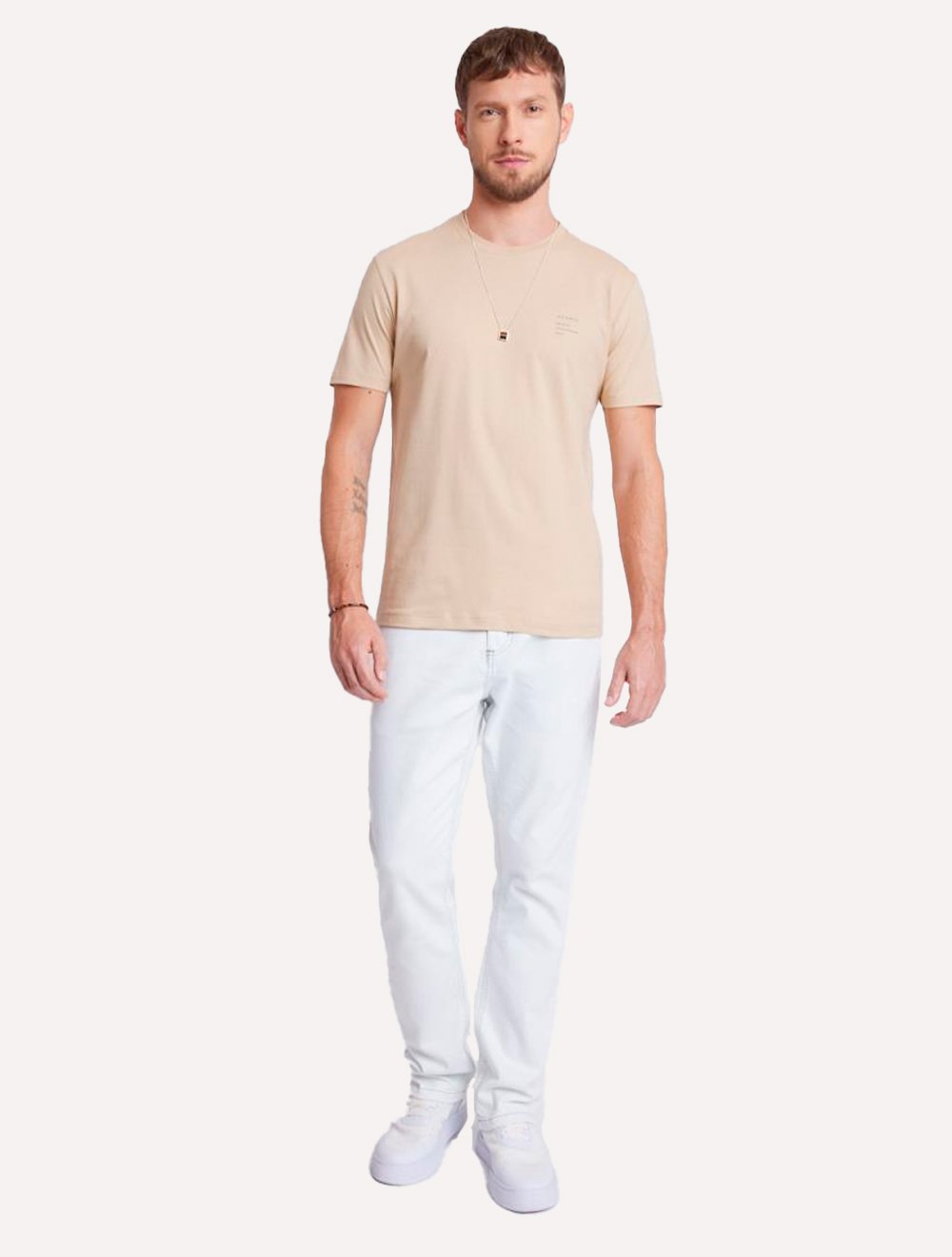 Camiseta Aramis Masculina Estampa Costas Gradiente Cáqui