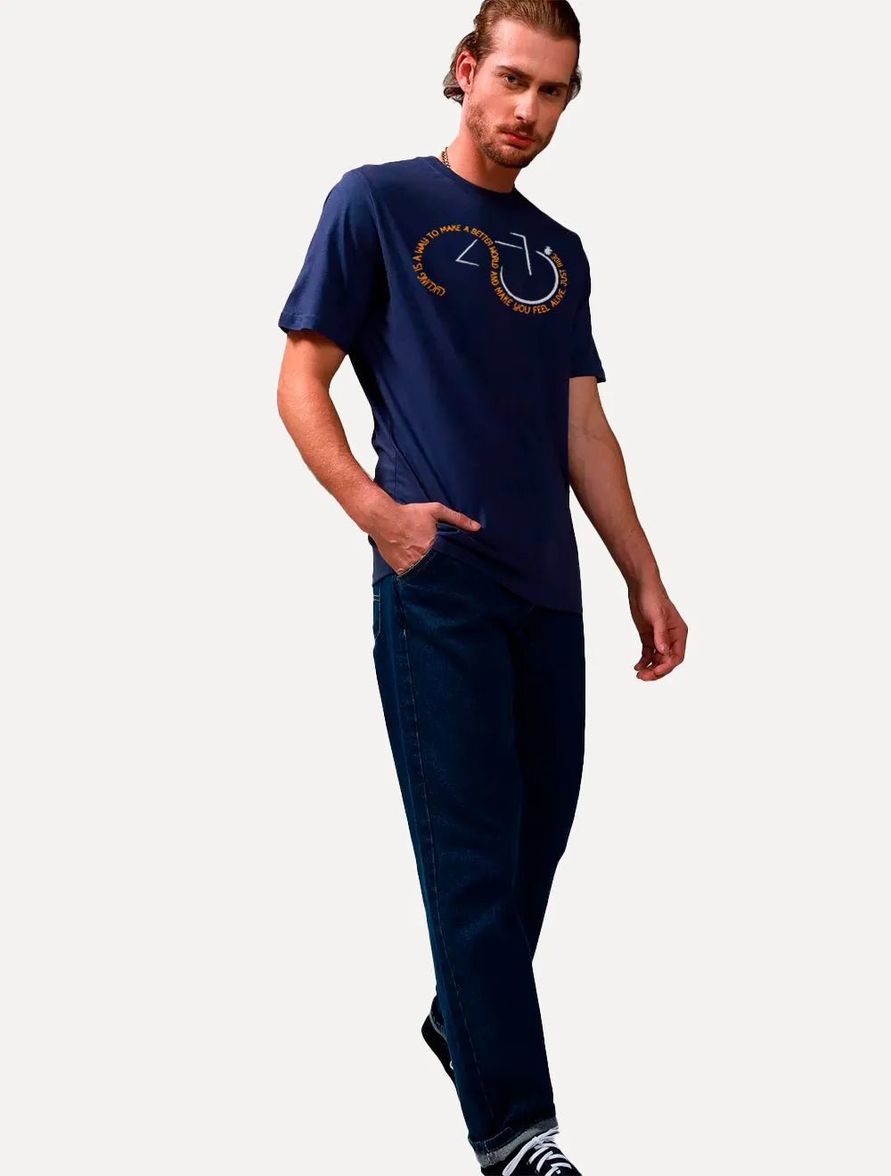 Camiseta Von der Volke Masculina Origineel Cycling Azul Marinho